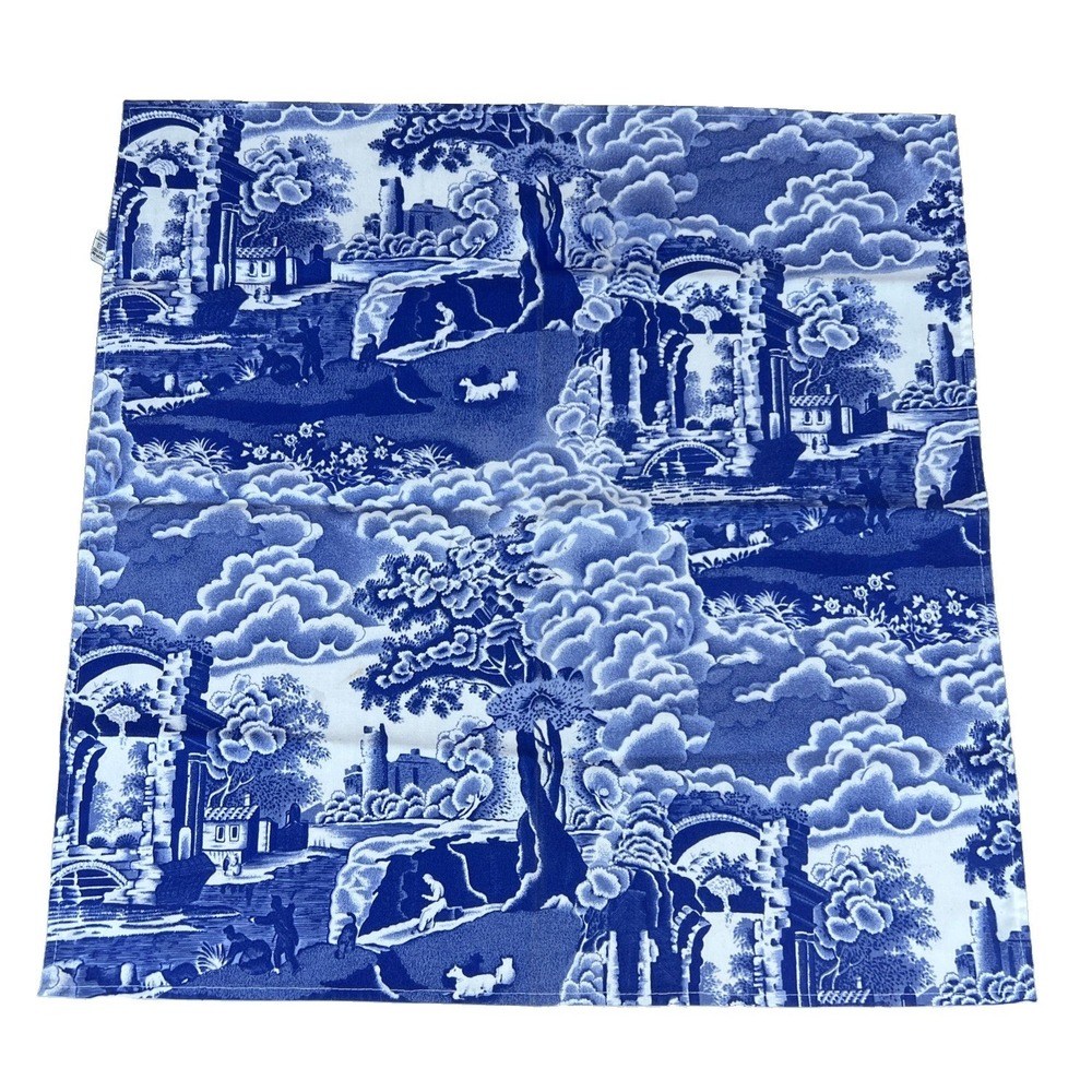 Spode Blue Italian Cloth Napkins Set of 4 19.25" Cotton Blend Table Linens